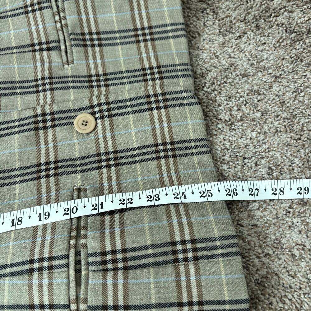 Vintage Liz Claiborne Classic Wool Plaid Tweed Suede Collar Jacket 4 Academic - Picture 9 of 10